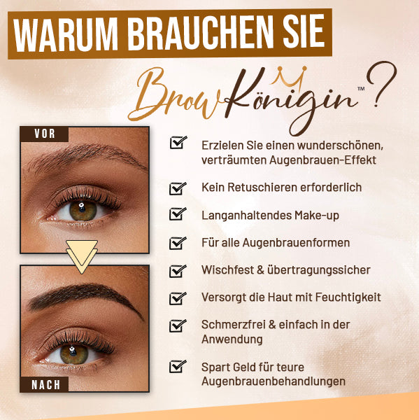 Erhalten Sie 2 stücke von BrowKönigin™ Leicht abziehbare Augenbrauen Färbung mit 75% Rabatt!