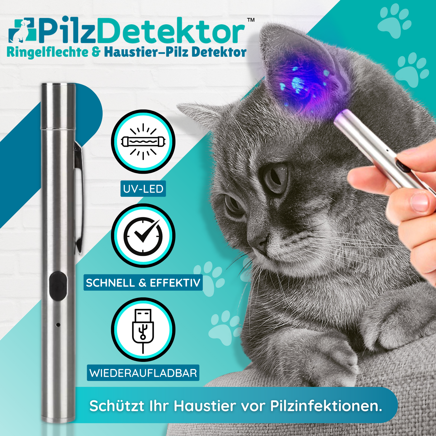 Holen Sie sich 2 Packungen PilzDetektor™ Ringelflechte & Haustier-Pilz Detektor mit 75% Rabatt!