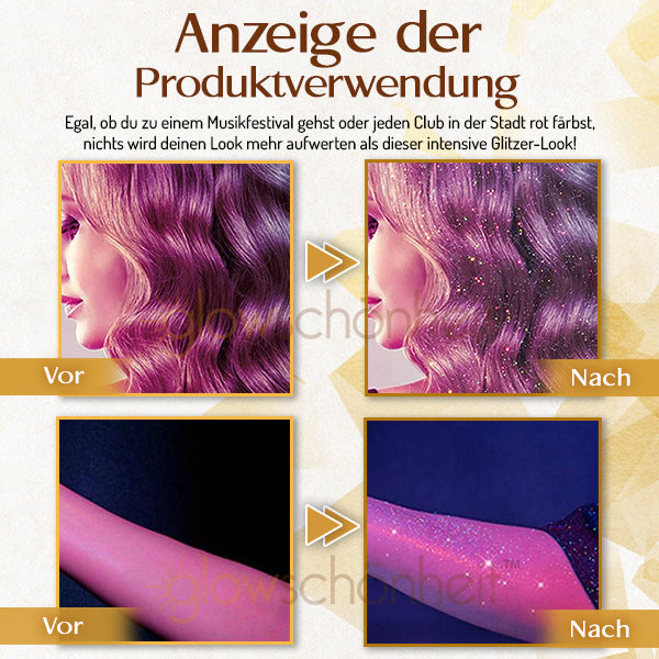 Erhalten Sie 2 Packungen GlowSchönheit™ Haar- und Körper-Glitzer-Spray für 75% Rabatt!