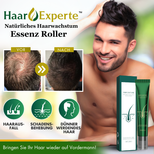 Erhalten Sie 2 Packungen von HaarExperte™ Natürliches Haarwachstum Essenz Roller mit 75% Rabatt!