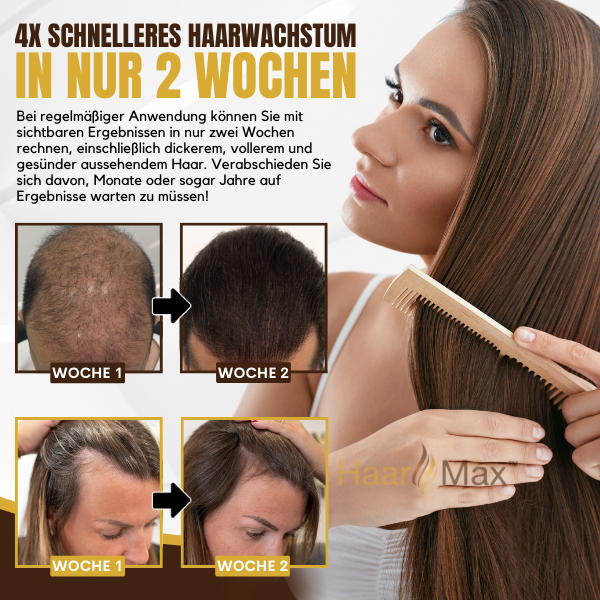 Erhalten Sie 2 Stück HaarMax™ Premium Haarwuchs-Essenz Spray mit 75% Rabatt