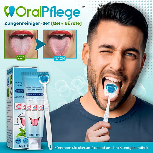 Holen Sie sich 2 Packungen OralPflege™ Zungenreiniger-Set (Gel + Bürste) mit 75% Rabatt!
