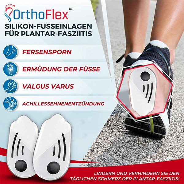 Holen Sie sich 3 Paare OrthoFlex™ Silikon-Fußeinlagen für Plantar-Fasziitis mit 70% Rabatt!