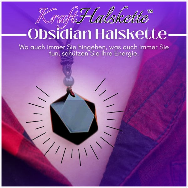 Erhalten Sie 2 Stück KraftHalskette™ Obsidian Halskette für 75% Rabatt!