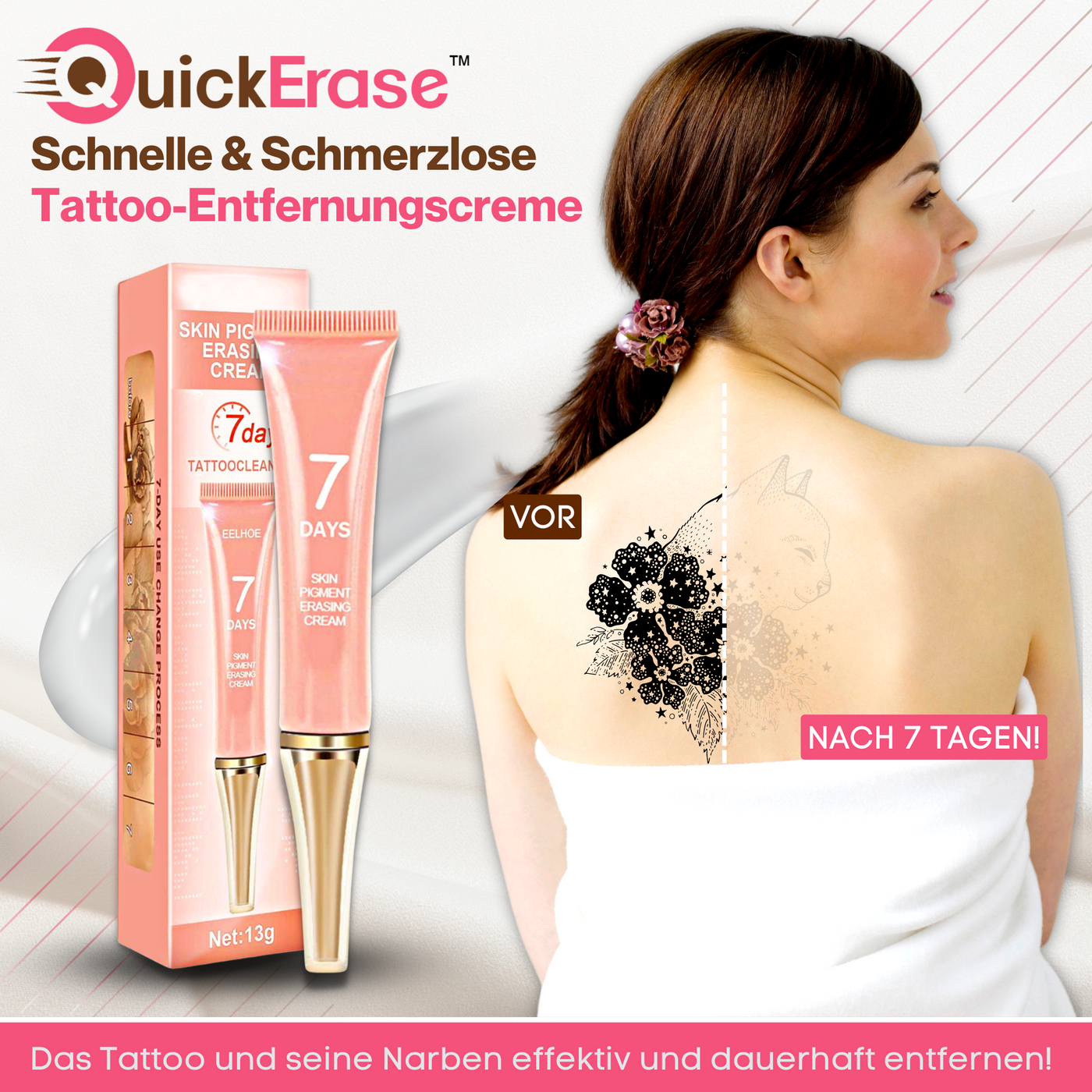 Holen Sie sich 3x QuickErase™ Schnelle & Schmerzlose Tattoo-Entfernungscreme mit 70 % Rabatt!