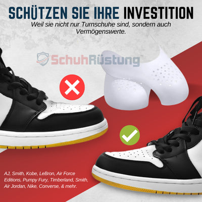 Fügen Sie 3 SchuhRüstung™ Anti-Falten-Schuhschützer zu Ihrer Bestellung für 70% Rabatt hinzu!
