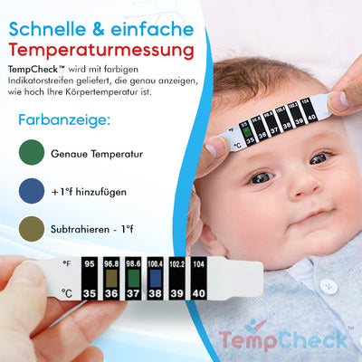 Erhalten Sie 20 Packungen TempCheck™ Stirnthermometer-Streifen für 75% Rabatt!