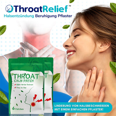 Erhalten Sie 18 Packungen von ThroatRelief™ Halsentzündung Beruhigung Pflaster mit 70% Rabatt