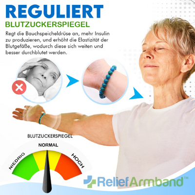 Erhalten Sie 2 Stück ReliefArmband™ Diabetes-Kontroll-Armband mit 75% Rabatt