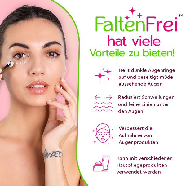 Wie wäre es mit nur 1 Stück FaltenFrei™ Augencreme-Applikator & Massage-Stick für nur €9,99?